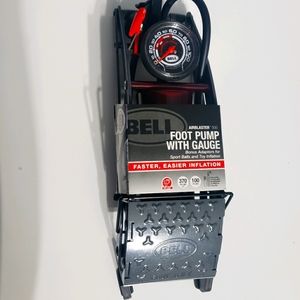 Bell foot pump with gauge